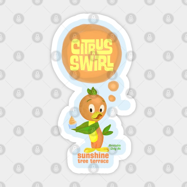 Orange Bird Citrus Swirl - Sunshine Tree Terrace Sticker by The Dept. Of Citrus